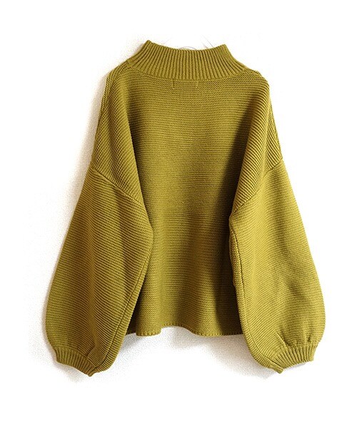 Tiffee SELECT（ティフィーセレクト）の「ボリュームスリーブ ゆったりハイネックニットセーター（ニット/セーター・レディース・マスタード/ネイビー/ブラック・Ｆ）」の11枚目の写真