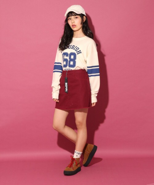 repipi armario(レピピ アルマリオ)の「ナンバリングウラケスウェット(トップス・ホワイト/グレー/ピンク)」の5枚目の写真