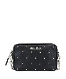 miu miu | Miu Miu Jeweled-Stud Leather Crossbody Bag(ショルダーバッグ)