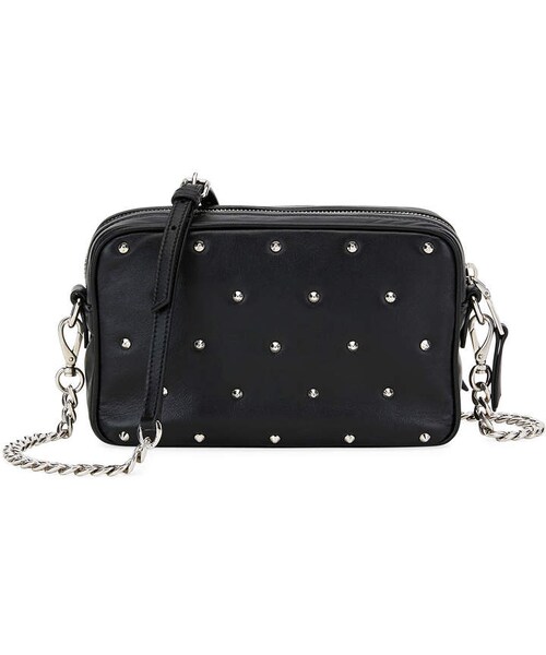 miu miu（ミュウミュウ）の「Miu Miu Jeweled-Stud Leather Crossbody Bag（ショルダーバッグ・レディース・Black・One Size）」の4枚目の写真