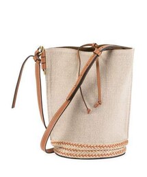 LOEWE | Loewe Gate Leather Jute-Trim Bucket Bag(ショルダーバッグ)