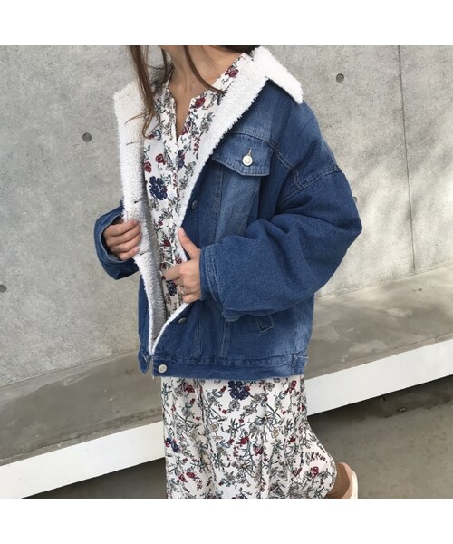 copine（コピン）の「再入荷！BIGシルエット裏ボアGジャン(2color)（デニムジャケット・レディース・その他）」の6枚目の写真