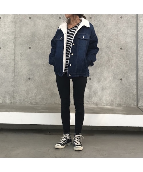 copine（コピン）の「再入荷！BIGシルエット裏ボアGジャン(2color)（デニムジャケット・レディース・その他）」の13枚目の写真