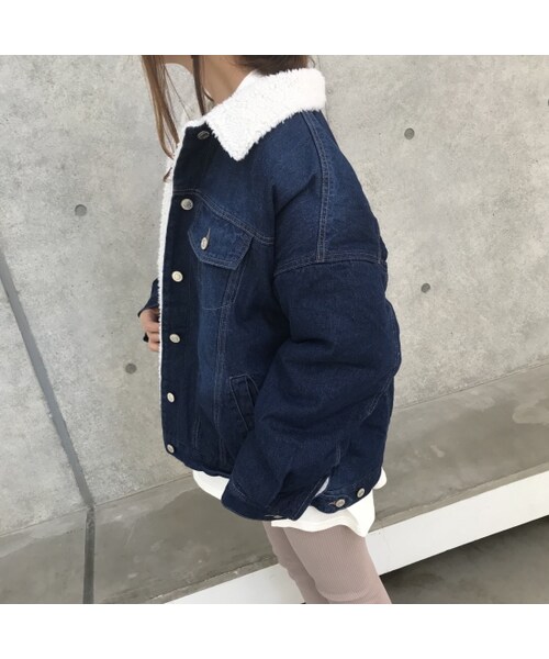 copine（コピン）の「再入荷！BIGシルエット裏ボアGジャン(2color)（デニムジャケット・レディース・その他）」の10枚目の写真