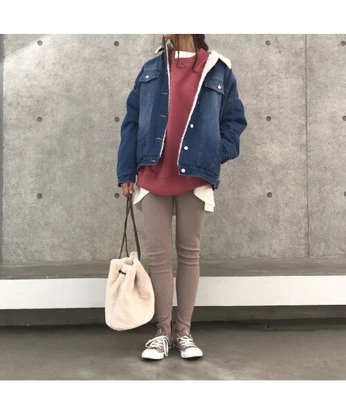 copine（コピン）の「再入荷！BIGシルエット裏ボアGジャン(2color)（デニムジャケット・レディース・その他）」の9枚目の写真