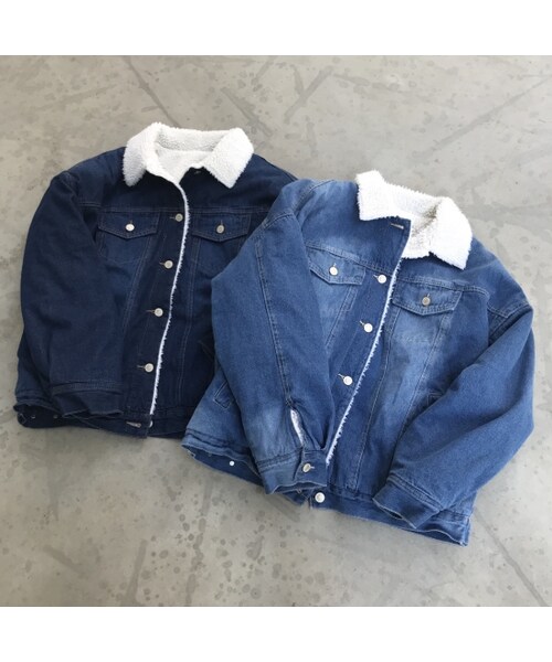 copine（コピン）の「再入荷！BIGシルエット裏ボアGジャン(2color)（デニムジャケット・レディース・その他）」の2枚目の写真