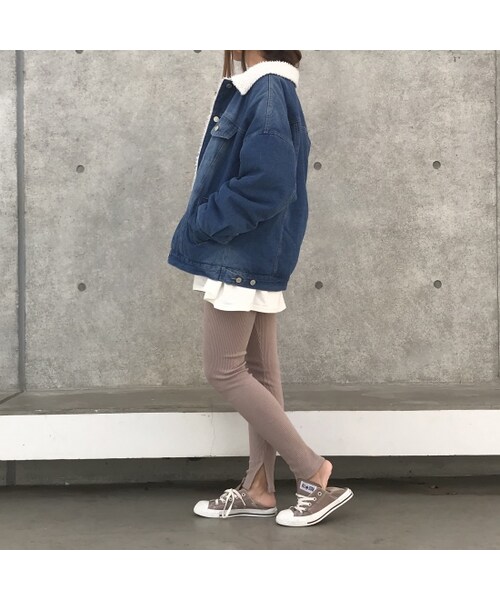 copine(コピン)の「再入荷!NEWカラー!!裾スリットリブレギンス(3color)【クリックポスト対象商品】(レギンス/スパッツ・レディース・その他)」の2枚目の写真