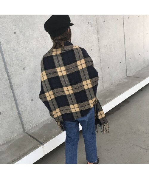 copine(コピン)の「再入荷!大人カラーチェック柄大判ストール/マフラー(3color)【クリックポスト対象商品】(ストール/ショール・レディース・その他)」の10枚目の写真