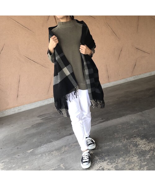 copine(コピン)の「再入荷!大人カラーチェック柄大判ストール/マフラー(3color)【クリックポスト対象商品】(ストール/ショール・レディース・その他)」の2枚目の写真