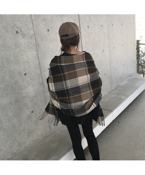 copine(コピン)の「再入荷!大人カラーチェック柄大判ストール/マフラー(3color)【クリックポスト対象商品】(ストール/ショール・レディース・その他)」の14枚目の写真