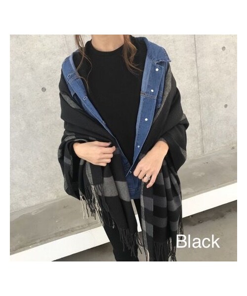 copine(コピン)の「再入荷!大人カラーチェック柄大判ストール/マフラー(3color)【クリックポスト対象商品】(ストール/ショール・レディース・その他)」の5枚目の写真