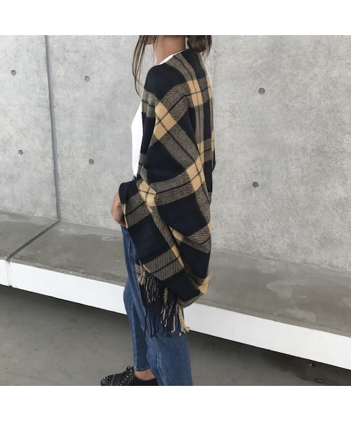 copine(コピン)の「再入荷!大人カラーチェック柄大判ストール/マフラー(3color)【クリックポスト対象商品】(ストール/ショール・レディース・その他)」の8枚目の写真