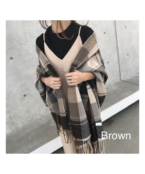 copine(コピン)の「再入荷!大人カラーチェック柄大判ストール/マフラー(3color)【クリックポスト対象商品】(ストール/ショール・レディース・その他)」の11枚目の写真