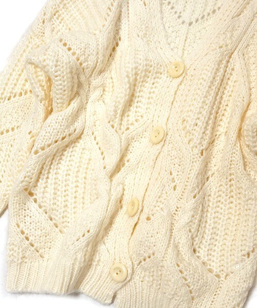 Tiffee SELECT（ティフィーセレクト）の「ざっくりローゲージニットカーディガン（カーディガン/ボレロ・レディース・アイボリー/ブラウン・F）」の3枚目の写真