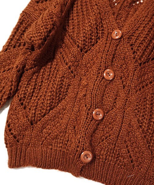 Tiffee SELECT（ティフィーセレクト）の「ざっくりローゲージニットカーディガン（カーディガン/ボレロ・レディース・アイボリー/ブラウン・F）」の6枚目の写真