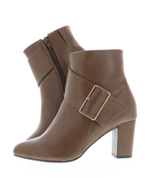 RANDA（ランダ）の「2018AW新作/COTTON STEPS/バックルベルトショートブーツ（シューズ・レディース・ブラウン/ブラック・S/M/L/LL）」の7枚目の写真