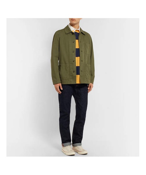 POLO RALPH LAUREN（ポロ ラルフ ローレン）の「Polo Ralph Lauren Twill-Trimmed Striped Cotton-Jersey Polo Shirt（シャツ/ブラウス・メンズ・Yellow・XXL/XL/S/M/L）」の2枚目の写真