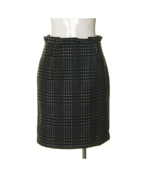31 Sons de mode（トランテアン　ソン　ドゥ　モード）の「ベルト付チェックタイトスカート（スカート・レディース・ブラック/グリーン・３６/３８）」の10枚目の写真