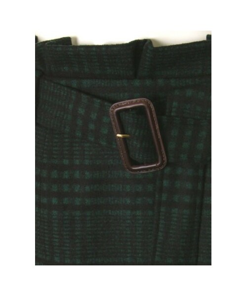 31 Sons de mode（トランテアン　ソン　ドゥ　モード）の「ベルト付チェックタイトスカート（スカート・レディース・ブラック/グリーン・３６/３８）」の9枚目の写真