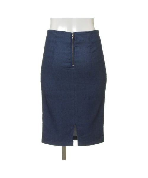 31 Sons de mode(トランテアン ソン ドゥ モード)の「カットデニムペンシルスカート(スカート・レディース・ネイビー/ブルー・36)」の4枚目の写真