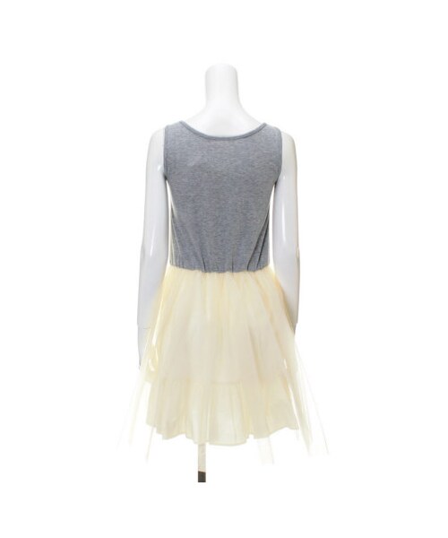 31 Sons de mode（トランテアン　ソン　ドゥ　モード）の「タンク付チュールロングワンピース（ワンピース/ドレス・レディース・グレー/オフホワイト・３６）」の4枚目の写真