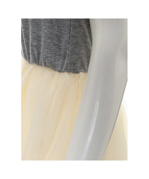 31 Sons de mode（トランテアン　ソン　ドゥ　モード）の「タンク付チュールロングワンピース（ワンピース/ドレス・レディース・グレー/オフホワイト・３６）」の9枚目の写真