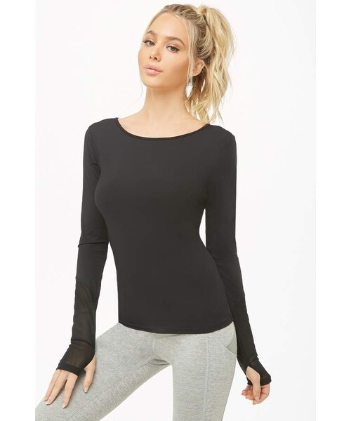 FOREVER 21（フォーエバー トゥエンティーワン）の「Forever 21 Active Crisscross-Back Cutout Top（Tシャツ/カットソー・レディース・Purple/Black・Large/X-small/Small/Medium）」の2枚目の写真