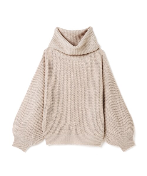 GRL（グレイル）の「ボリュームスリーブタートルニット（ニット/セーター・レディース・パープル/ベージュ・Ｆ）」の2枚目の写真