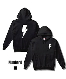 Number8 | ホワイトサンダーボルトパーカー（ブラック）(パーカー)
