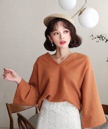 DHOLIC | Vネックワイドスリーブニット(ニット/セーター)