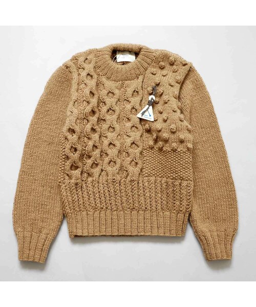 HARVESTY ネイビー ウールセーター A51803 HARVESTY（ハーベスティ）の「HARVESTY｜ハーベスティ｜ケーブルニット