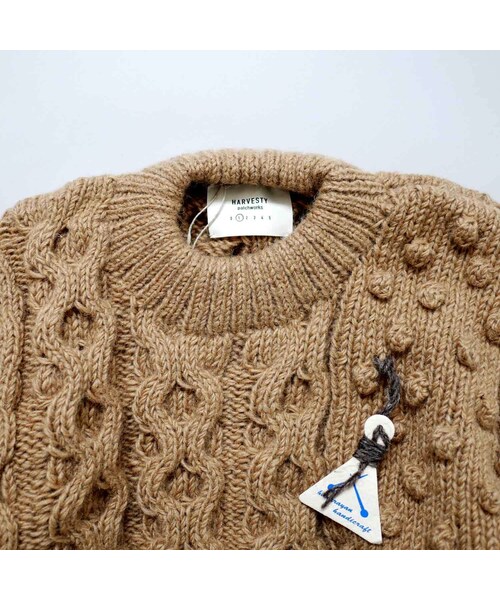 HARVESTY ネイビー ウールセーター A51803 HARVESTY（ハーベスティ）の「HARVESTY｜ハーベスティ｜ケーブルニット