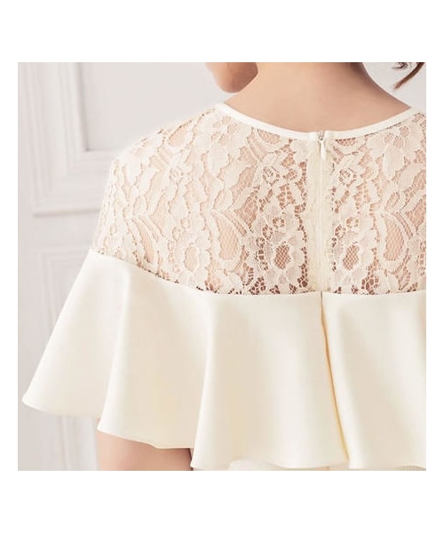 no brand（ノーブランド）の「即日配送 送料無料 パーティードレスパーティードレス ドレス ワンピース ミディアム 花柄レース 袖有り 膝丈 お呼ばれドレス 結婚式 披露宴 大きいサイズ お呼ばれ emd0027 yymyy（ワンピース・レディース・その他）」の7枚目の写真