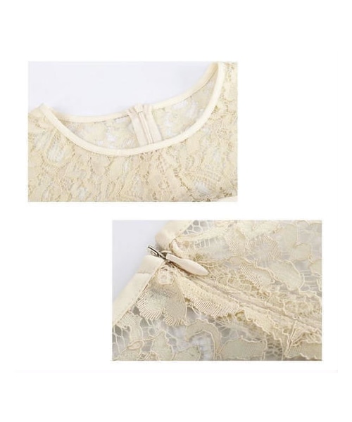 no brand（ノーブランド）の「即日配送 送料無料 パーティードレスパーティードレス ドレス ワンピース ミディアム 花柄レース 袖有り 膝丈 お呼ばれドレス 結婚式 披露宴 大きいサイズ お呼ばれ emd0027 yymyy（ワンピース・レディース・その他）」の15枚目の写真