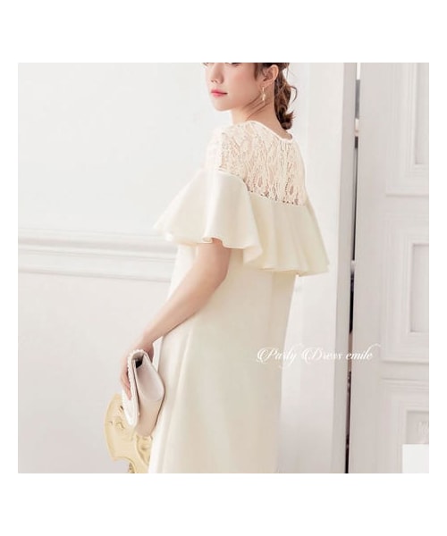 no brand（ノーブランド）の「即日配送 送料無料 パーティードレスパーティードレス ドレス ワンピース ミディアム 花柄レース 袖有り 膝丈 お呼ばれドレス 結婚式 披露宴 大きいサイズ お呼ばれ emd0027 yymyy（ワンピース・レディース・その他）」の6枚目の写真