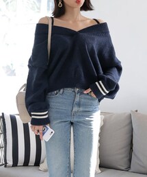 DHOLIC | 2WAYダイヤモンドVネックニット(ニット/セーター)