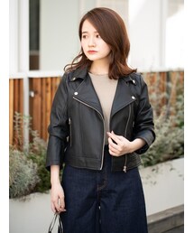 新品タグ付きCOHINAコヒナ レザーライダースジャケット　ブラック　XS 20181016165043581_215.jpg