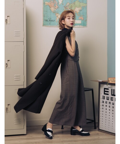 Marjorie（マージョリー）の「妳的格調，復古格紋改良版西裝連身褲（パンツ・レディース・灰/卡其・S/M）」の14枚目の写真