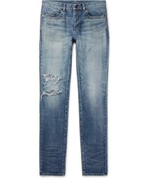 Saint Laurent | Saint Laurent Skinny-Fit 15cm Hem Distressed Denim Jeans(デニムパンツ)