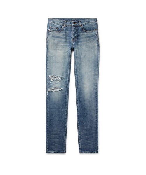 Saint Laurent(サンローラン)の「Saint Laurent Skinny-Fit 15cm Hem Distressed Denim Jeans(デニムパンツ・メンズ・Blue・30/31/32/29/36/28/34)」の1枚目の写真