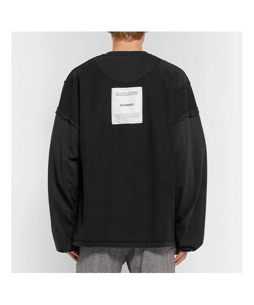 VETEMENTS（ヴェトモン）の「Vetements Oversized Appliquéd Printed Cotton-Jersey T-Shirt（Tシャツ/カットソー・メンズ・Black・L/XS）」の4枚目の写真