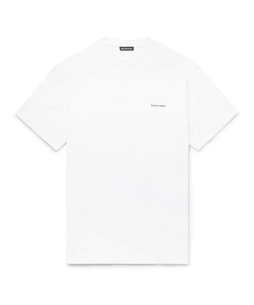 BALENCIAGA(バレンシアガ)の「Balenciaga Logo-Print Cotton-Jersey T-Shirt(Tシャツ/カットソー・メンズ・White・L/XL/M/S)」の1枚目の写真