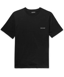 BALENCIAGA | Balenciaga Logo-Print Cotton-Jersey T-Shirt(Tシャツ/カットソー)