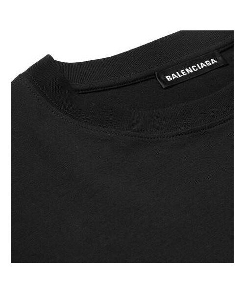 BALENCIAGA（バレンシアガ）の「Balenciaga Logo-Print Cotton-Jersey T-Shirt（Tシャツ/カットソー・メンズ・Black・L/M/S）」の2枚目の写真