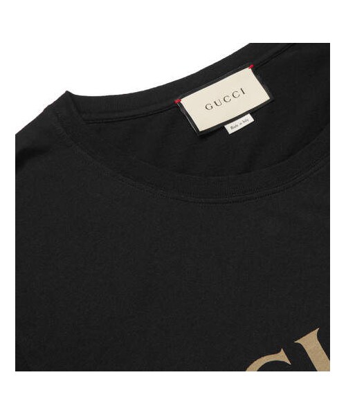 GUCCI（グッチ）の「Gucci Printed Cotton-Jersey T-Shirt（Tシャツ/カットソー・メンズ・Black・S/L/XXXL/XS/M/XL/XXL）」の2枚目の写真