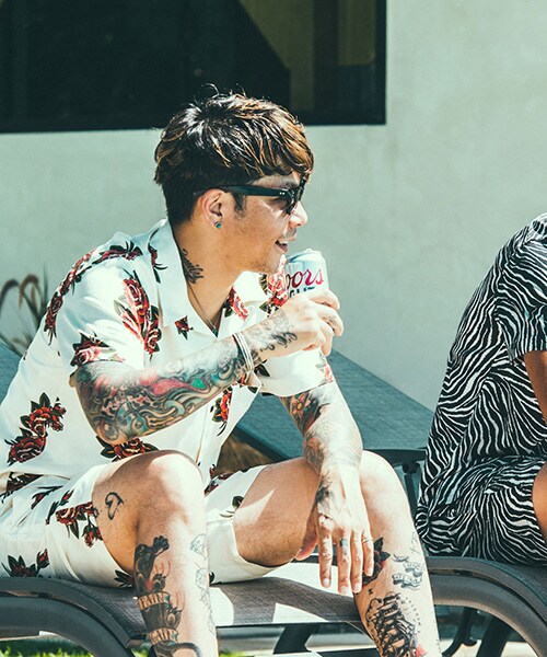 CAMBIO（カンビオ）の「ROSE ALOHA SHORT SHIRT ROSEアロハ半袖