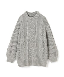 GRL | ケーブル柄ボリューム袖ニットプルオーバー(ニット/セーター)