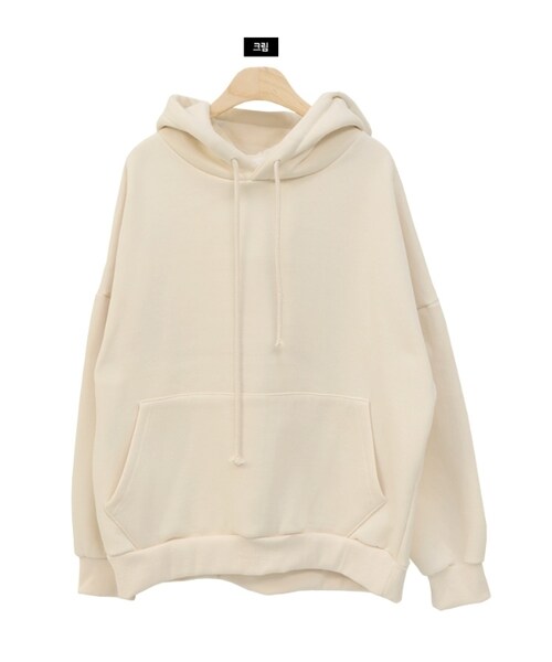 Dailyabout（デイリーアバウト）の「カンガルーポケットルーズパーカー（パーカー・レディース・グリーン/ホワイト/オレンジ/ブラック/グレー・FREE）」の2枚目の写真