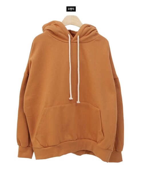 Dailyabout（デイリーアバウト）の「カンガルーポケットルーズパーカー（パーカー・レディース・グリーン/ホワイト/オレンジ/ブラック/グレー・FREE）」の5枚目の写真