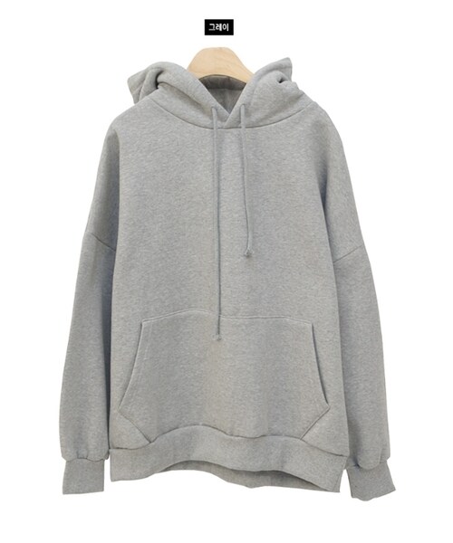 Dailyabout（デイリーアバウト）の「カンガルーポケットルーズパーカー（パーカー・レディース・グリーン/ホワイト/オレンジ/ブラック/グレー・FREE）」の4枚目の写真